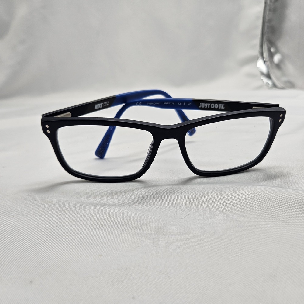Nike 7238 405 Black Gray Striped Eyeglasses Frames 54-16 140 Designer‎ Men Sport